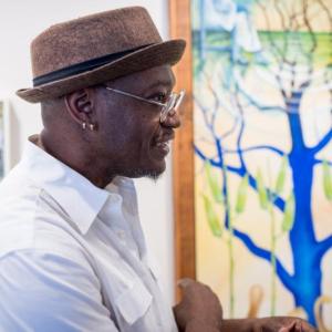 Wednesday, Aug. 23, Coretta Scott King and Caldecott Honor winner Daniel Minter will read Nana Ekua Brew-Hammond’s book “Blue: A History of the Color as Deep as the Sea and as Wide as the Sky”, which he illustrated. Courtesy of David Troup
