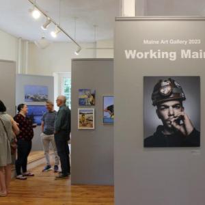 Opening reception for “Working Maine” at Maine Art Gallery on July 15. Elizabeth Campbell photo
