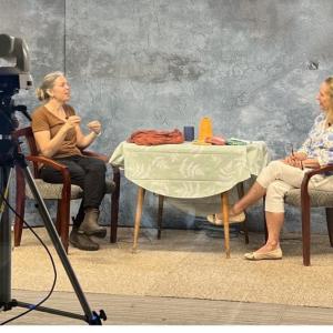 Damariscotta Chamber Chat airs Wednesday, Aug. 30 at 7 p.m. on channel 7 and LCTV.org. Host Lisa Hagen, right, chats with Hilary Cromwell about her business called The Cultivated Thread. Courtesy of LCtV