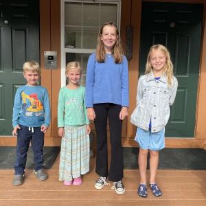 CTL students selected as finalists in Sarah Mook Poetry Contest. From left, Arlo Aeppli, Finley Barnes-Vieten, Meghan Arnold, and Estella Wigg. Courtesy of CTL