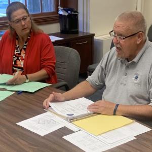 Sheriff Todd Brackett announced a conditional job offer to Nathan Kyle Yeaton of Wiscasset during the Sept. 19 county commissioners’ meeting. BILL PEARSON/Boothbay Register