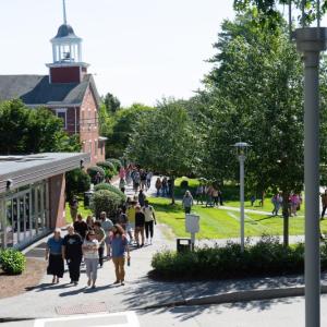 Students on the Lincoln Academy campus. Courtesy of Lincoln Academy