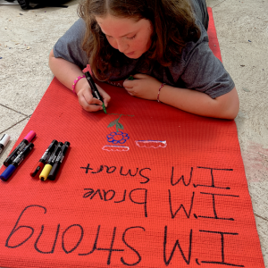 Art and affirmations meet for a participant in one of Hearty Roots' many school-based offerings designed to help participants build tools for mental wellness and resilience. Courtesy of Hearty Roots