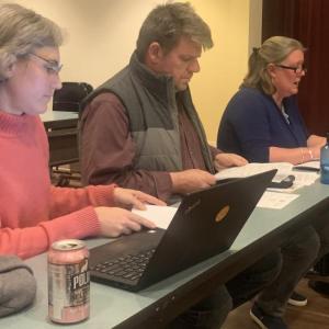 The Edgecomb School Committee Oct. 27. Pictured, from left, members Nichole Price, George Chase and Heather Sinclair. BILL PEARSON/Boothbay Register