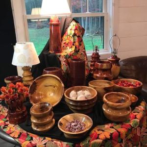 Neil Ames’ wooden bowls and lamps are among the gift giving treasures in this year’s Holiday Gifts for Giving in Boothbay Harbor. Courtesy of Sanny Norton
