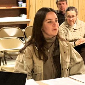 Lincoln County Assistant Planner Laura Graziano meets with Edgecomb selectmen Nov. 14. BILL PEARSON/Boothbay Register