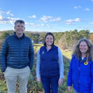 From left, Executive Director Steven Hufnagel, Land Conservation Manager Katie Beaver, and Land Conservation Director Joan Ray make up the land conservation team at Coastal Rivers. Courtesy of Coastal Rivers