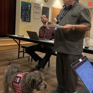 Guidance counselor Gary Upham speaks at the Edgecomb School Committee’s Nov. 27 meeting. BILL PEARSON/Boothbay Register