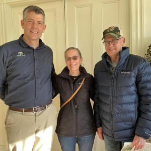 Coastal Rivers Executive Director Steven Hufnagel with Ken and Judith Woodward at the completion of the sale of their property. Courtesy of Coastal Rivers