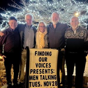 Pictured from left are Dana Ward, one of the men who talked about abusive fathers at the Nov. 28 Camden event; Jon Wilson, who moderated the public forum; Patrisha McLean, CEO and founder of Finding Our Voices; and panelists Scott Denman and Jory Squibb. Photo by Cathy Stivers