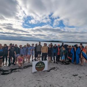Nearly 50 bold adventurers plunged into the sea in support of mental wellness for Maine youth. Courtesy photo