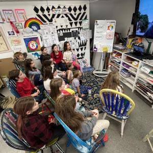 CTL students listen as Walt Disney Imagineer, Kevin Nishikawa, describes his own creative process. Courtesy photo