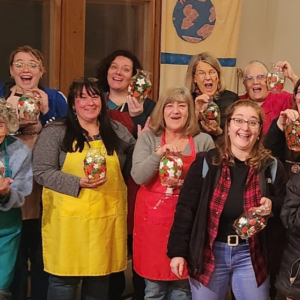 Participants at the Friday, Feb. 9 Feed Our Scholars paint party. Courtesy photo