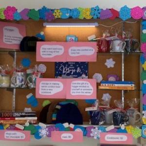 The Valentine’s Day display at Wiscasset Public Library. Courtesy photo