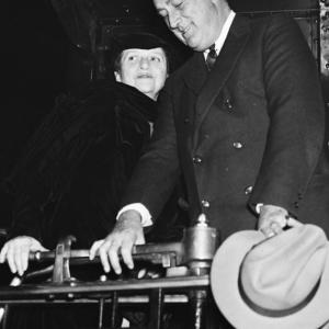 President Franklin D. Roosevelt and Frances Perkins depart for Warm Springs, Georgia in 1935. Perkins was the primary architect of the Social Security Act. Her legacy is commemorated biennially with the presentation of the LCDC Frances Perkins Award, honoring a Lincoln County Democrat who has demonstrated outstanding commitment to their community. Source: Library of Congress