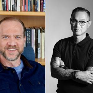 Authors Gibson Fay-LeBlanc, left, and Phuc Tran will take the stage at Midcoast Literacy’s April 27 Author-to-Author fundraiser. Courtesy photos