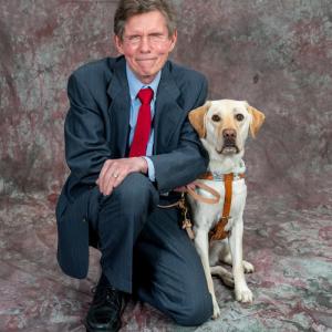 Jim Kutsch and his Seeing Eye dog, Easton. Courtesy of Jim Kutsch