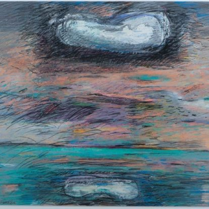 "White Cloud Reflected,” oil pastel on paper by Elena Jahn, an artist whose work will appear in the exhibition “Generations: Legacy of Mentors” at Maine Art Gallery. Courtesy of the venue Elena Jahn
