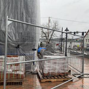 The site of the Wawenock building repair project, Main Street, Wiscasset March 29. SUSAN JOHNS/Wiscasset Newspaper