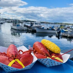 A twin lobster dinner at Boothbay Lobster Wharf, 97 Atlantic Ave., Boothbay Harbor. Courtesy of Boothbay Lobster Wharf