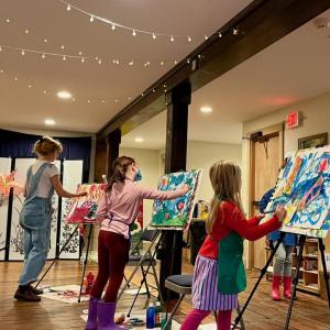 Young artists at work at the Merry Barn. Courtesy photo
