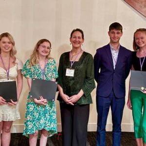 Students awarded at Spruce Point Inn on May 21, from left: Kamy Dube, Gwendolyn Weaver, Catherine Brown, Arkie Baptista and Brooklyn Kelly. Courtesy of HospitalityMaine