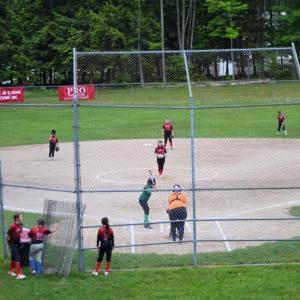 Lisa Smith’s Boothbay/Wiscasset Minor softball team plays a game June 6 in Wiscasset. KEVIN BURNHAM/Boothbay Register