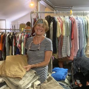Community Prevention Educator Hillary Waterman sets up for last year's Shop for Hope event. Courtesy photo