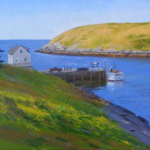 Kevin Beers, “Waiting for the Boat (Monhegan Island),” oil on canvas, 18” x 24". Courtesy of the gallery Kevin Beers