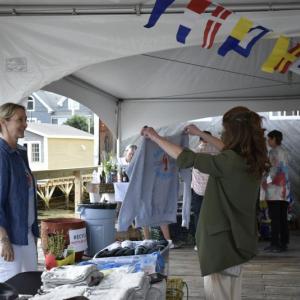Maine Lobstermen’s Association was on the dock with T’s, sweatshirts, and ball caps for sale. LISA KRISTOFF/Boothbay Register
