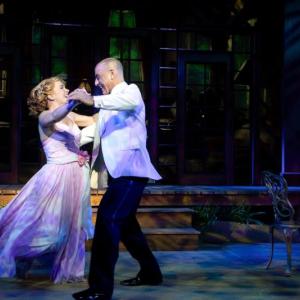 Carolyn Anne Miller (Nellie Forbush) and William Michals (Emile De Becque) in a romantic scene from MSMT’s production of “South Pacific.” Courtesy of MSMT