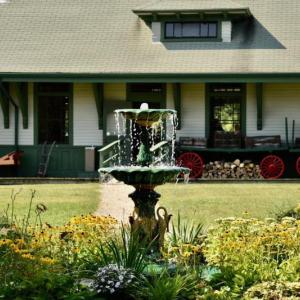 A garden view near Boothbay Railway Village Museum’s Freeport Station. Bob Crink photo