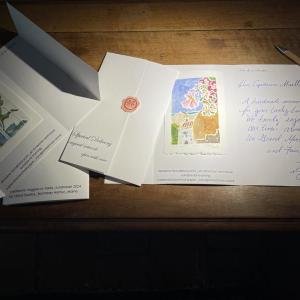 Example of the handmade sentiment cards in the Veggies to Table Silent Auction. Courtesy of Villard Studios