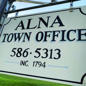 Alna town office sign 