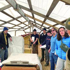 WMHS students on the Virginia in Wiscasset Harbor in April. File photo 