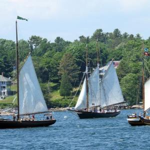 Boats gather in the outer harbor during Windjammer Days. STEVE EDWARDS/Boothbay Register
