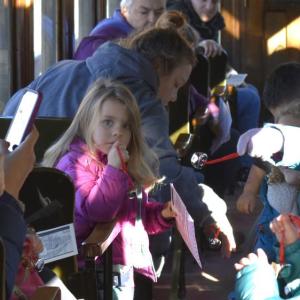 Waiting for Santa's arrival at the Boothbay Railway Village Museum. ISABELLE CURTIS/Boothbay Register