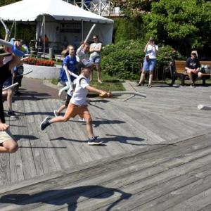 Pirates prepare for a fight during the Windjammer Days Battle for Boothbay Harbor. FRITZ FREUDENBERGER/Boothbay Register