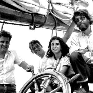 The Bowdoin’s crew during their 1979 tour were, from left, Ted Aimo, David White, Marya Fogel and skipper John S. Nugent. PHIL DI VECE photo