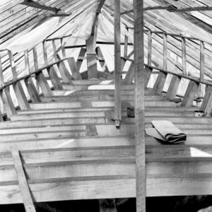 The Bowdoin’s main desk during its reconstruction in the early 1980s at Maine Maritime Museum in Bath. PHIL DI VECE photo