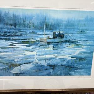 Carlton Plummer - "Ice Flow at Little River" - litho, pencil - signed and numbered proof by artist.