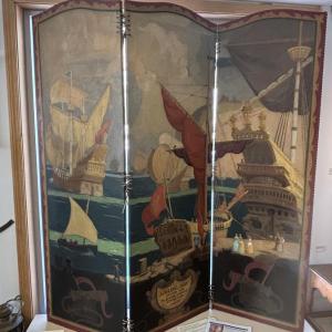 The pièce de résistance: hand-painted screen, 1931 by Carroll Thayer Berry.