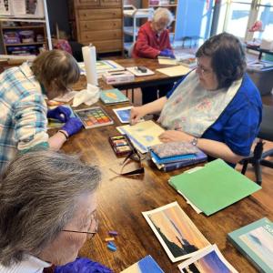 Lincoln Home residents meet monthly to create pastel paintings with Kim Traina. Courtesy photo