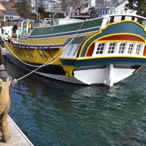 The Eleanor launches March 13 at Bristol Marine in Boothbay Harbor. FRITZ FREUDENBERGER/Boothbay Register