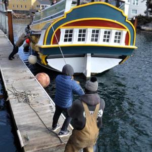 The Eleanor at the March 13 launch. FRITZ FREUDENBERGER/Boothbay Register