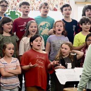 The WES chorus under the direction of Carole Drury performs at St. Andrews Village. Bob Crink photo 