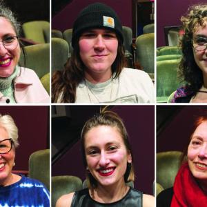 The cast of The Waldo's 'Monologues' show: top from left: Susan LaVerdiere, Violet Ferlito, Emma Theobalds; bottom from left: Susan Hodder, Lara Rakocevic, and Christine Andersen. Courtesy of the venue