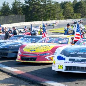 Late Model drivers line up on the front stretch prior to last year's Coastal 200. Jasen Dickey Photography 