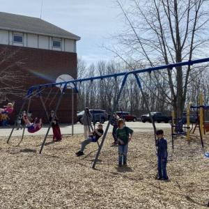 All-school recess at Edgecomb Eddy School. Courtesy of EES All-school recess at Edgecomb Eddy School. Courtesy of EES