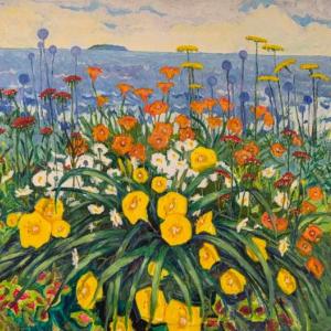Andrea Peters' "Oceanfront Garden" is among the work that can satisfy, even for just minutes, the longing for spring in your heart. Courtesy of Gleason Fine Art